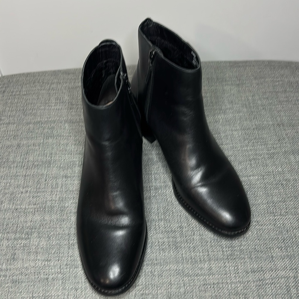 Cole Haan Black Ankle Boots With Gold Hardware